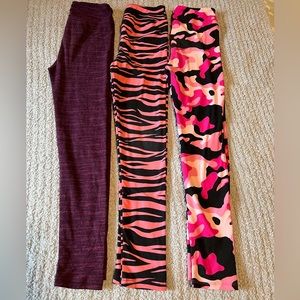 LuLaRoe Kid’s Leggings Size L/XL (Lot of 3) Black & Pink
